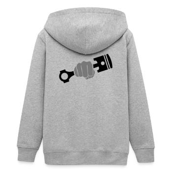 Poing maintient piston moteur - Veste à capuche ado bio Stanley/Stella - gris chiné - Dos - AI Model Teenager Male light (155cm)