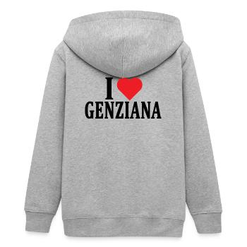 T-Shirt Ich liebe Enzian T-Shirt Geschenkidee - Teenager Organic Kapuzenjacke Mini Cultivator von Stanley/Stella - Grau meliert - Hinten - AI Model Teenager Male light (155cm)