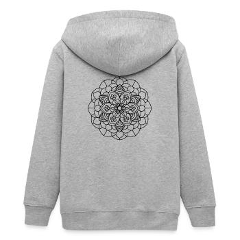 Mandala - Teenager Organic Kapuzenjacke Mini Cultivator von Stanley/Stella - Grau meliert - Hinten - AI Model Teenager Male light (155cm)