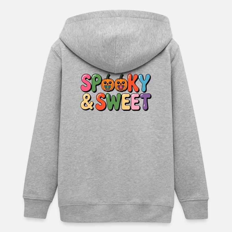 Motif d’Halloween effrayant et doux - Veste à capuche ado bio Stanley/Stella - gris chiné