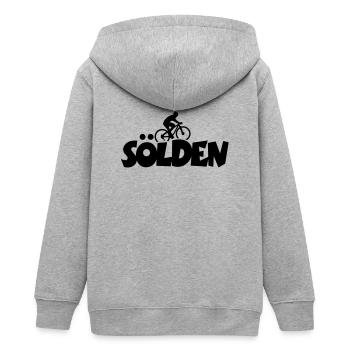 Sölden Mountainbike - Teenager Organic Kapuzenjacke Mini Cultivator von Stanley/Stella - Grau meliert - Hinten - AI Model Teenager Male light (155cm)