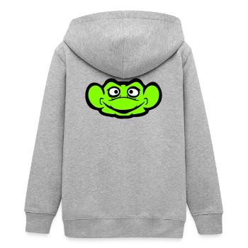 Frog Toad Smiles Funny Comic Happy Cool - Teens Organic Zip-up Hoodie by Stanley/Stella - heather grey - Back - AI Model Teenager Male light (155cm)