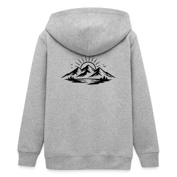 Berglandschaft  - Teenager Organic Kapuzenjacke Mini Cultivator von Stanley/Stella - Grau meliert - Hinten - AI Model Teenager Male light (155cm)