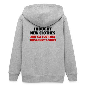 I Bought New Clothes - Teenager Organic Kapuzenjacke Mini Cultivator von Stanley/Stella - Grau meliert - Hinten - AI Model Teenager Male light (155cm)