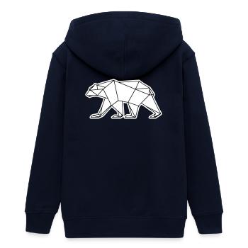 Polar Bär Polygon Eisbär Symbol - Teenager Organic Kapuzenjacke Mini Cultivator von Stanley/Stella - Navy - Hinten - AI Model Teenager Male light (155cm)
