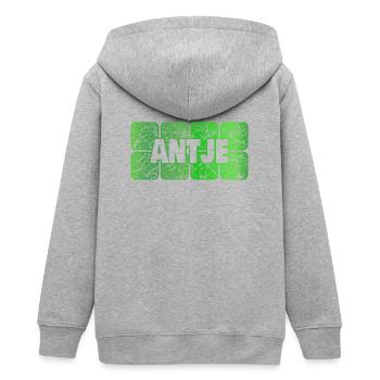 Antje - Teenager Organic Kapuzenjacke Mini Cultivator von Stanley/Stella - Grau meliert - Hinten - AI Model Teenager Male light (155cm)