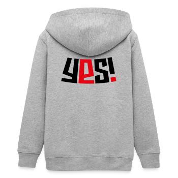 Ja! - Teenager Organic Kapuzenjacke Mini Cultivator von Stanley/Stella - Grau meliert - Hinten - AI Model Teenager Male light (155cm)