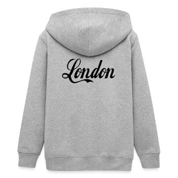 london - Teenager Organic Kapuzenjacke Mini Cultivator von Stanley/Stella - Grau meliert - Hinten - AI Model Teenager Male light (155cm)