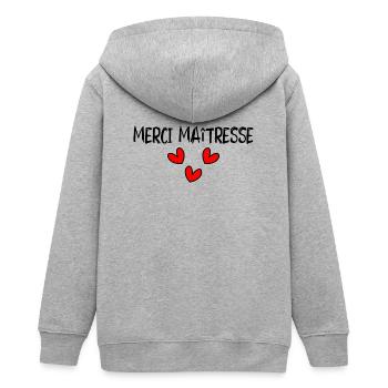 GELIEBTE. VIELEN DANK. DANKE HERRIN - Teenager Organic Kapuzenjacke Mini Cultivator von Stanley/Stella - Grau meliert - Hinten - AI Model Teenager Male light (155cm)