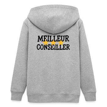 Meilleur Conseiller - Veste à capuche ado bio Stanley/Stella - gris chiné - Dos - AI Model Teenager Male light (155cm)