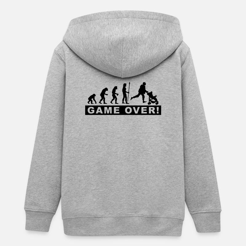 evolution_daddy - Teens Organic Zip-up Hoodie by Stanley/Stella - heather grey