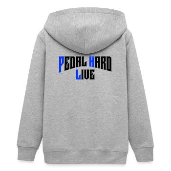 PEDAL HARD LIVE - Teenager Organic Kapuzenjacke Mini Cultivator von Stanley/Stella - Grau meliert - Hinten - AI Model Teenager Male light (155cm)