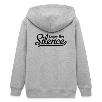 Enjoy the Silence - Teenager Organic Kapuzenjacke Mini Cultivator von Stanley/Stella - Grau meliert - Hinten - AI Model Teenager Male light (155cm)