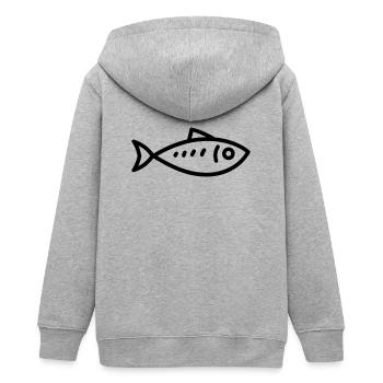 Hering - Teenager Organic Kapuzenjacke Mini Cultivator von Stanley/Stella - Grau meliert - Hinten - AI Model Teenager Male light (155cm)