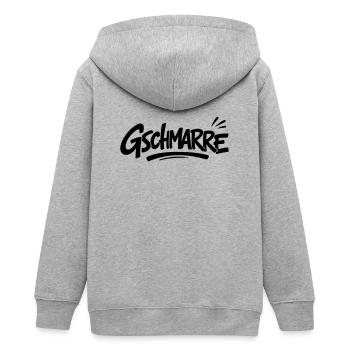 Gschmarre - Teenager Organic Kapuzenjacke Mini Cultivator von Stanley/Stella - Grau meliert - Hinten - AI Model Teenager Male light (155cm)