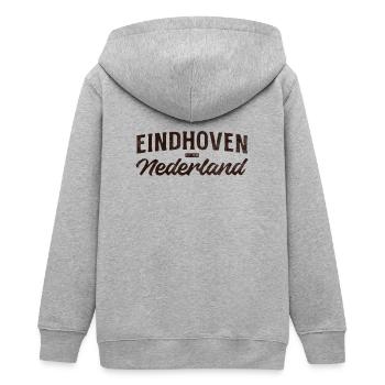 Eindhoven Nederland Script Logo - Veste à capuche ado bio Stanley/Stella - gris chiné - Dos - AI Model Teenager Male light (155cm)