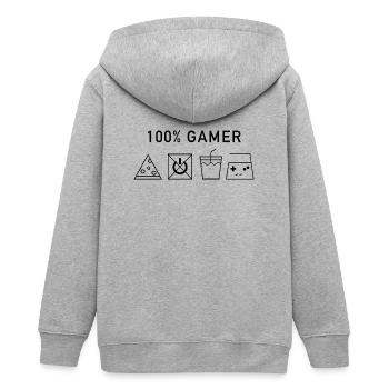 100 Gamer Version Noire - Veste à capuche ado bio Stanley/Stella - gris chiné - Dos - AI Model Teenager Male light (155cm)