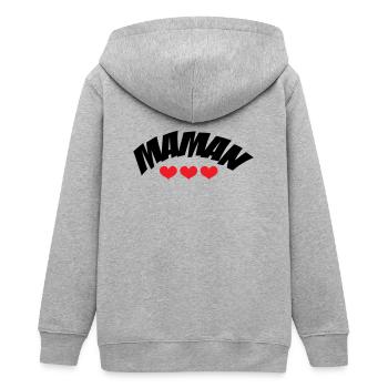 Mom / Mother's Day - Teens Organic Zip-up Hoodie by Stanley/Stella - heather grey - Back - AI Model Teenager Male light (155cm)