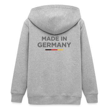 Made in Germany Shirt - Teens Organic Zip-up Hoodie by Stanley/Stella - heather grey - Back - AI Model Teenager Male light (155cm)