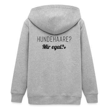 Hundehaare? Mir egal. Spruch für Hundemenschen - Teenager Organic Kapuzenjacke Mini Cultivator von Stanley/Stella - Grau meliert - Hinten - AI Model Teenager Male light (155cm)