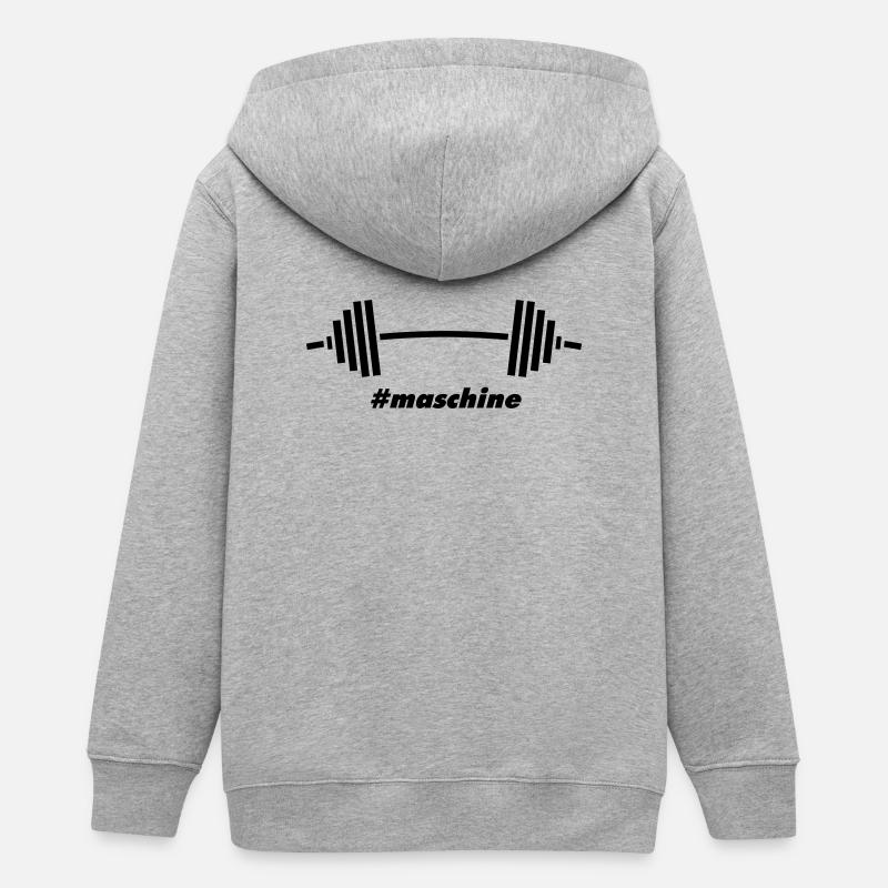 #Maschine : Puissance, poids et forme physique - Veste à capuche ado bio Stanley/Stella - gris chiné