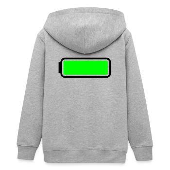 Batterie voll - Teenager Organic Kapuzenjacke Mini Cultivator von Stanley/Stella - Grau meliert - Hinten - AI Model Teenager Male light (155cm)