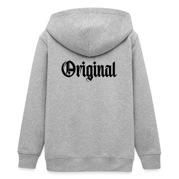 Original - Teenager Organic Kapuzenjacke Mini Cultivator von Stanley/Stella - Grau meliert - Hinten - AI Model Teenager Male light (155cm)