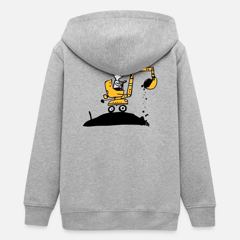 pelleteuse - Veste à capuche ado bio Stanley/Stella - gris chiné