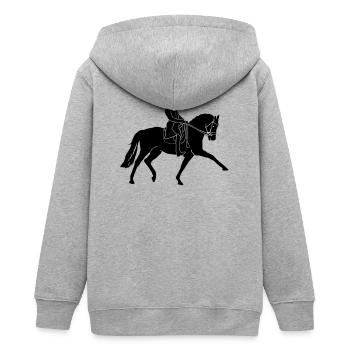 Equestrian Dressage - Teens Organic Zip-up Hoodie by Stanley/Stella - heather grey - Back - AI Model Teenager Male light (155cm)