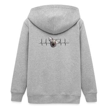 Koala Herz Liebe Australien Tierschutz Tiere - Teenager Organic Kapuzenjacke Mini Cultivator von Stanley/Stella - Grau meliert - Hinten - AI Model Teenager Male light (155cm)
