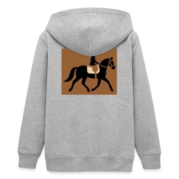 Cavalier équestre passe-temps - Veste à capuche ado bio Stanley/Stella - gris chiné - Dos - AI Model Teenager Male light (155cm)