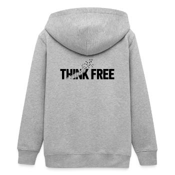 Think Free - Teens Organic Zip-up Hoodie by Stanley/Stella - heather grey - Back - AI Model Teenager Male light (155cm)