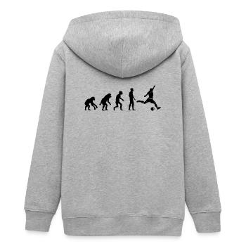 Fußball Evolution Affe lustige Designs Fan Verein - Teenager Organic Kapuzenjacke Mini Cultivator von Stanley/Stella - Grau meliert - Hinten - AI Model Teenager Male light (155cm)