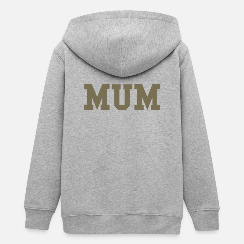 MUM – Déclaration de style universitaire - Veste à capuche ado bio Stanley/Stella - gris chiné