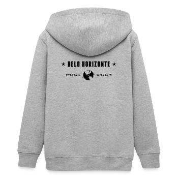 Belo Horizonte Coordinates Planet Earth - Teens Organic Zip-up Hoodie by Stanley/Stella - heather grey - Back - AI Model Teenager Male light (155cm)