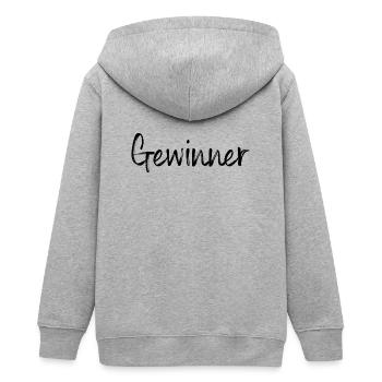 Gewinner Sieger Wettkampf Meisterschaft - Teenager Organic Kapuzenjacke Mini Cultivator von Stanley/Stella - Grau meliert - Hinten - AI Model Teenager Male light (155cm)