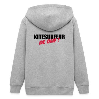 Kiteboarding / Kitesurfing / Kitesurf / - Veste à capuche ado bio Stanley/Stella - gris chiné - Dos - AI Model Teenager Male light (155cm)