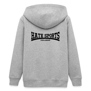 Hate Sports Chillwear - Teenager Organic Kapuzenjacke Mini Cultivator von Stanley/Stella - Grau meliert - Hinten - AI Model Teenager Male light (155cm)