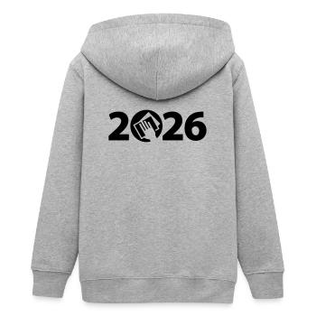 Spring Cleaning 2026, Annual Cleaning 2026, Plaster 2026 - Teens Organic Zip-up Hoodie by Stanley/Stella - heather grey - Back - AI Model Teenager Male light (155cm)
