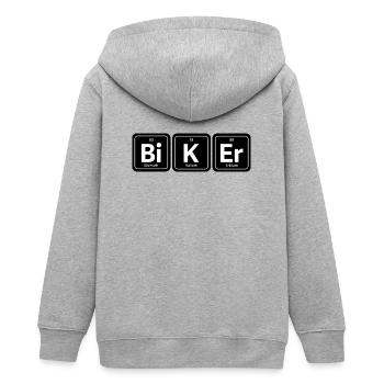 Bi K Er Biker - Teens Organic Zip-up Hoodie by Stanley/Stella - heather grey - Back - AI Model Teenager Male light (155cm)
