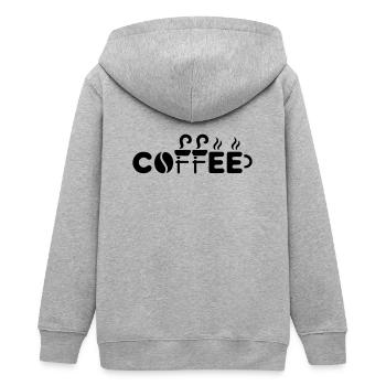 Coffee Coffee Bean Mug - Funny Office Design - Teens Organic Zip-up Hoodie by Stanley/Stella - heather grey - Back - AI Model Teenager Male light (155cm)