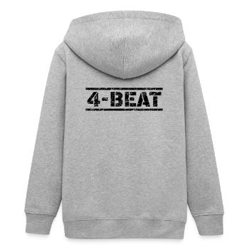 4 Beat - Teenager Organic Kapuzenjacke Mini Cultivator von Stanley/Stella - Grau meliert - Hinten - AI Model Teenager Male light (155cm)