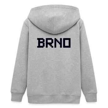 BRNO Tschechien - Teenager Organic Kapuzenjacke Mini Cultivator von Stanley/Stella - Grau meliert - Hinten - AI Model Teenager Male light (155cm)