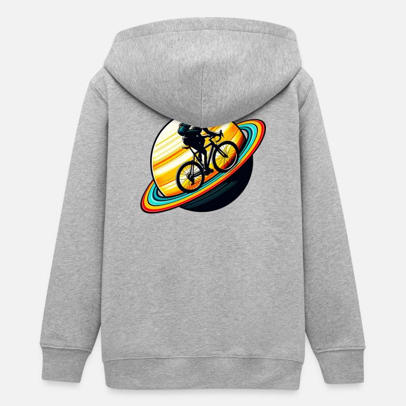 Cycliste sur Saturne - Veste à capuche ado bio Stanley/Stella - gris chiné