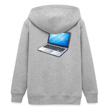 Ordinateur portable néon bleu clair - Veste à capuche ado bio Stanley/Stella - gris chiné - Dos - AI Model Teenager Male light (155cm)