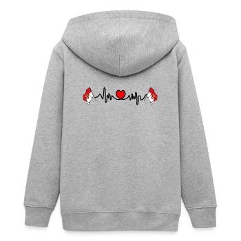 Salzburger Herzschlag-Design - Teenager Organic Kapuzenjacke Mini Cultivator von Stanley/Stella - Grau meliert - Hinten - AI Model Teenager Male light (155cm)