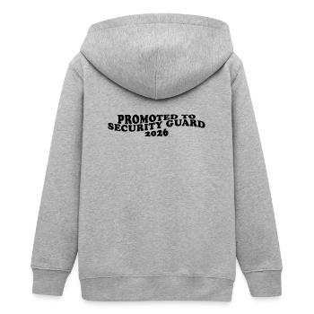 Promu agent de sécurité 2026 – Wachschutz Humor - Veste à capuche ado bio Stanley/Stella - gris chiné - Dos - AI Model Teenager Male light (155cm)