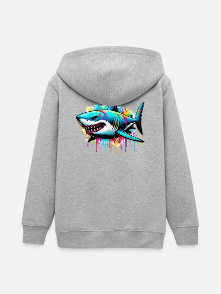 Hai - Teenager Organic Kapuzenjacke Mini Cultivator von Stanley/Stella - Grau meliert