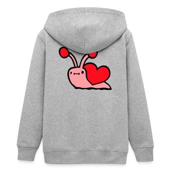 Escargot Coeur Escargot Coquille Mignon Amour Romantique - Veste à capuche ado bio Stanley/Stella - gris chiné - Dos - AI Model Teenager Male light (155cm)