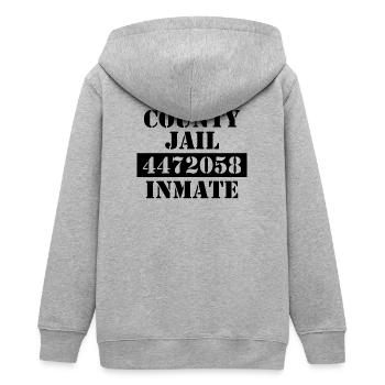 County Jail - Gefängnis - Knast - Gefangener - Teenager Organic Kapuzenjacke Mini Cultivator von Stanley/Stella - Grau meliert - Hinten - AI Model Teenager Male light (155cm)